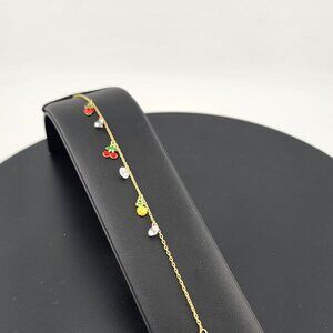 925 Sterling Silver Tropical Fruit Bracelet